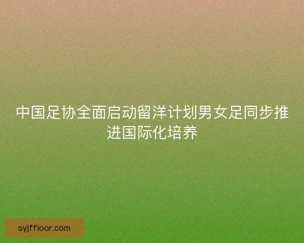 中国足协全面启动留洋计划男女足同步推进国际化培养